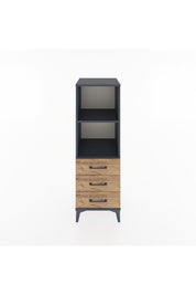 Hyperion Dolap 2 Raflı 3 Çekmeceli 44x44x134 Antrasit-Çam