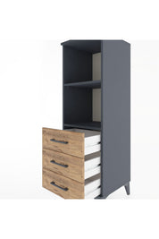 Hyperion Dolap 2 Raflı 3 Çekmeceli 44x44x134 Antrasit-Çam
