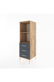 Hyperion Dolap 2 Raflı 3 Çekmeceli 44x44x134 Çam-Antrasit