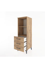Hyperion Dolap 2 Raflı 3 Çekmeceli 44x44x134 Çam-Çam