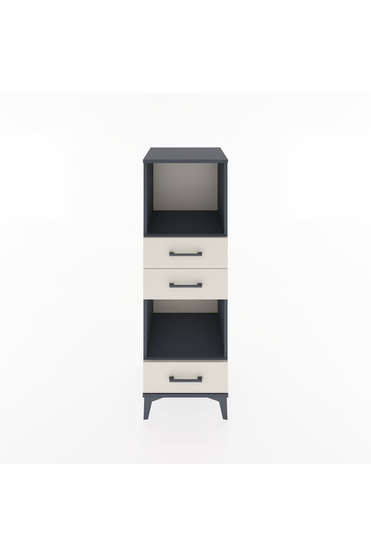 Hyperion Dolap 2 Raflı 3 Çekmeceli 44x44x134 Antrasit-Aytaşı