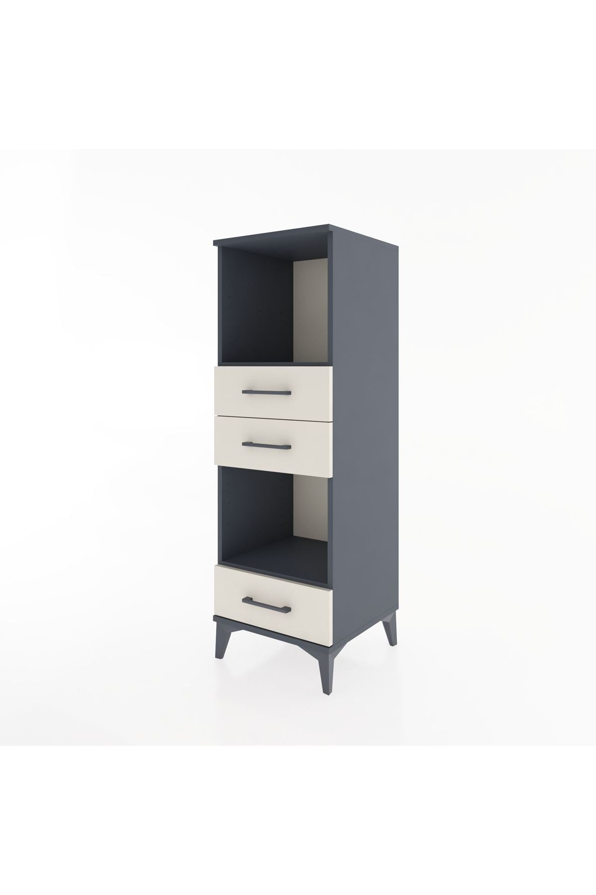 Hyperion Dolap 2 Raflı 3 Çekmeceli 44x44x134 Antrasit-Aytaşı