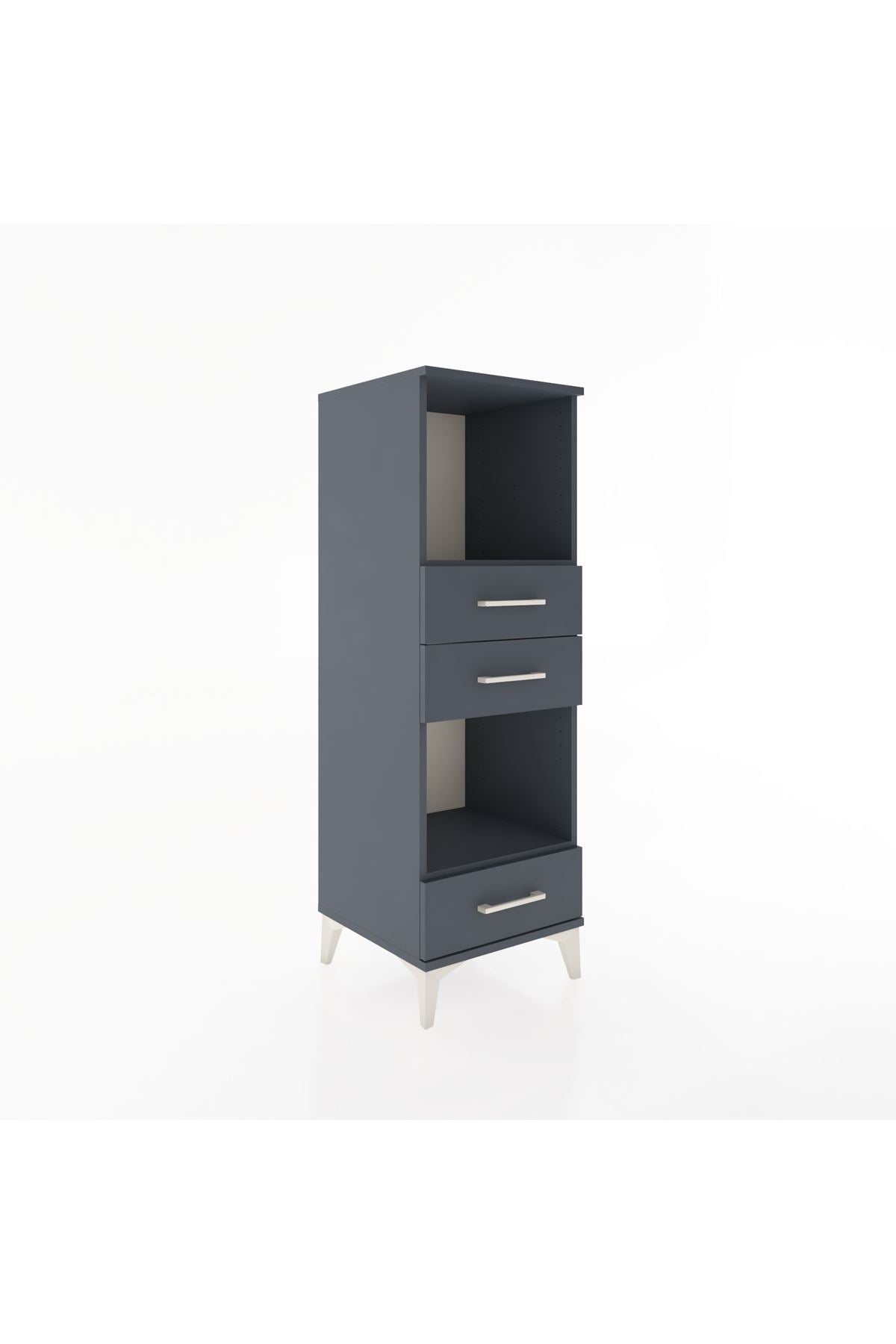 Hyperion Dolap 2 Raflı 3 Çekmeceli 44x44x134 Antrasit-Antrasit