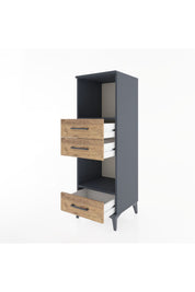 Hyperion Dolap 2 Raflı 3 Çekmeceli 44x44x134 Antrasit-Çam