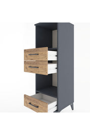 Hyperion Dolap 2 Raflı 3 Çekmeceli 44x44x134 Antrasit-Çam