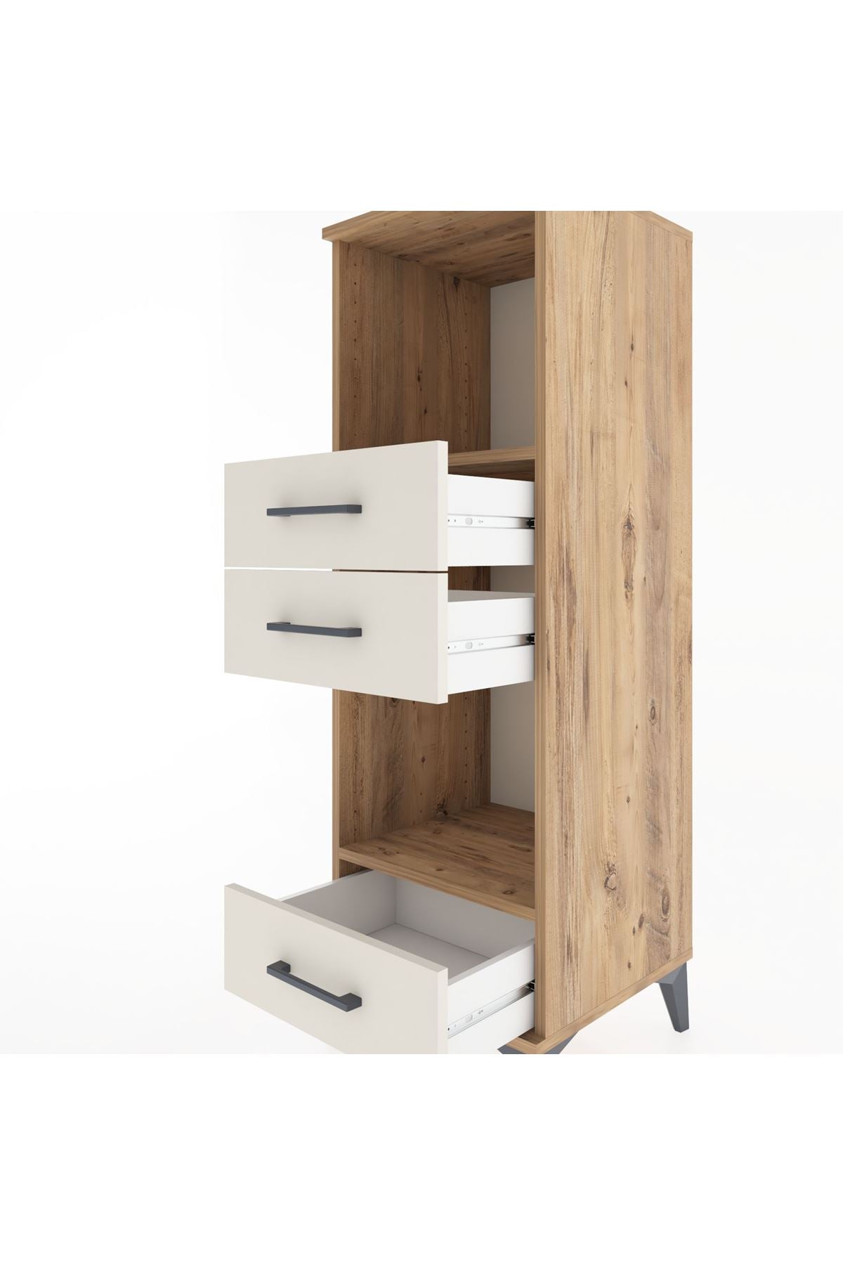 Hyperion Dolap 2 Raflı 3 Çekmeceli 44x44x134 Çam-Aytaşı