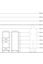 Hyperion Dolap 2 Raflı 3 Çekmeceli 44x44x134 Çam-Aytaşı