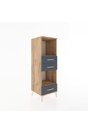 Hyperion Dolap 2 Raflı 3 Çekmeceli 44x44x134 Çam-Antrasit