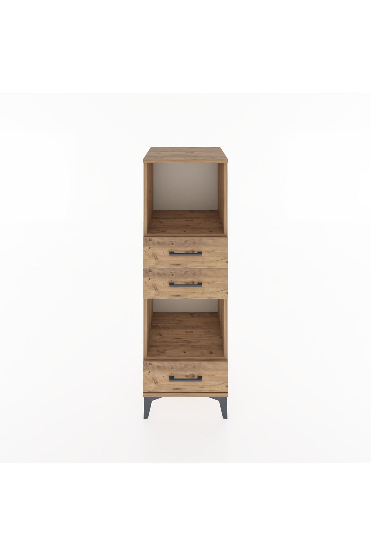 Hyperion Dolap 2 Raflı 3 Çekmeceli 44x44x134 Çam-Çam