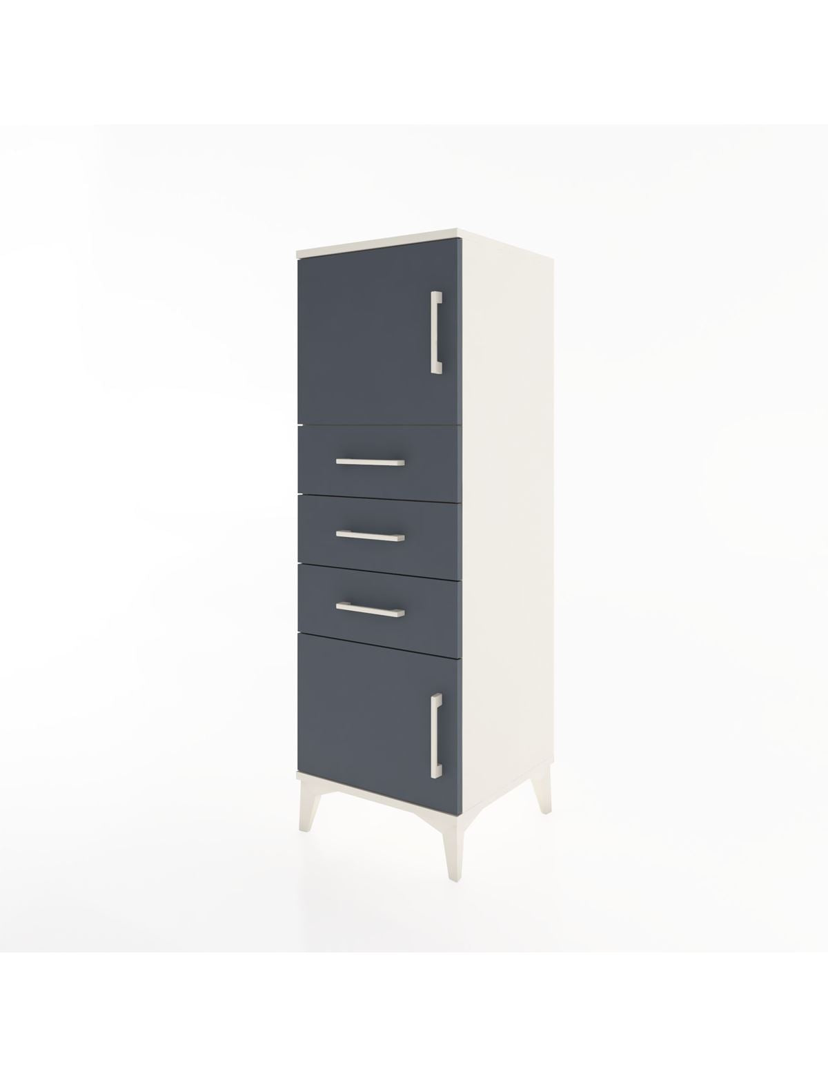 Hyperion Dolap Tek Raflı 3 Çekmeceli 2 Kapaklı 44x44x134 - S49M052V2B