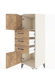 Hyperion Dolap Tek Raflı 3 Çekmeceli 2 Kapaklı 44x44x134 Aytaşı-Çam