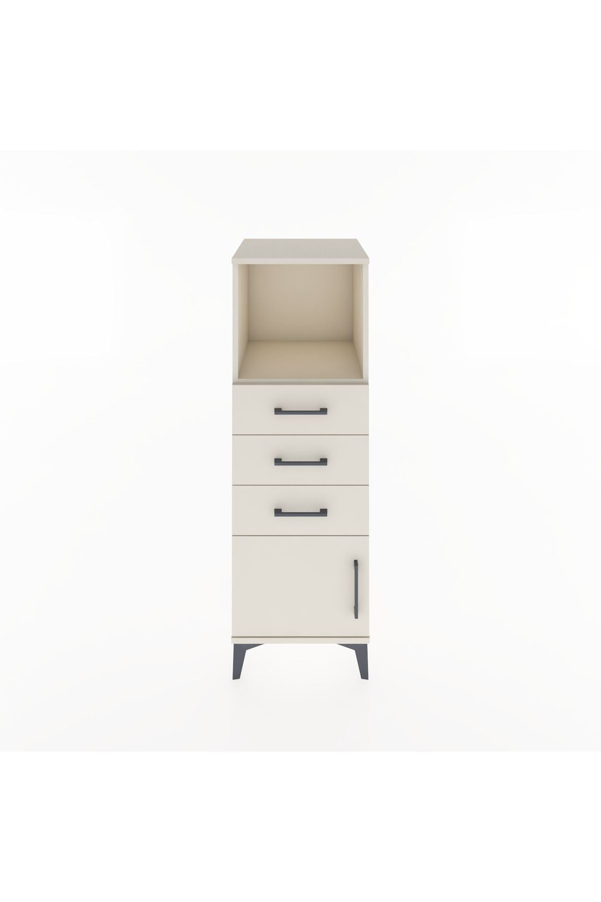 Hyperion Dolap Tek Raflı 3 Çekmeceli Tek Kapaklı 44x44x134