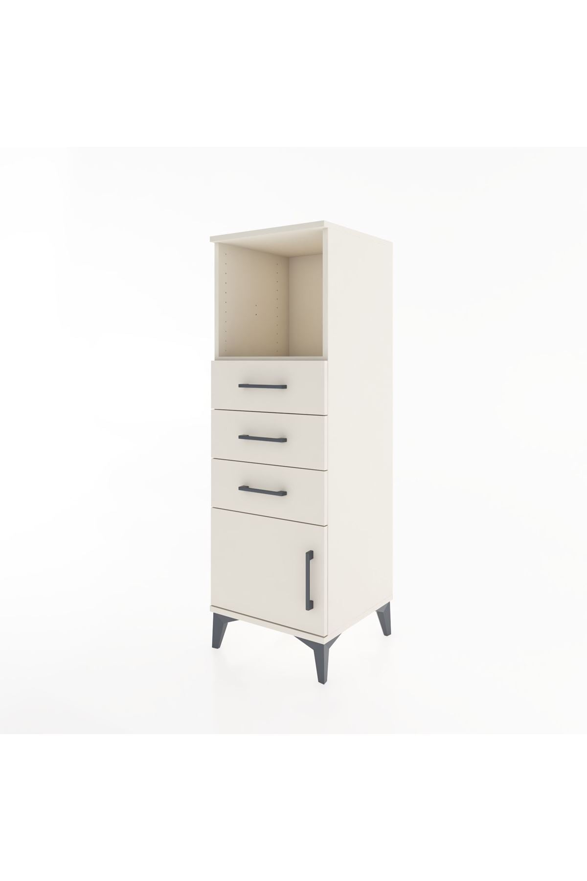 Hyperion Dolap Tek Raflı 3 Çekmeceli Tek Kapaklı 44x44x134