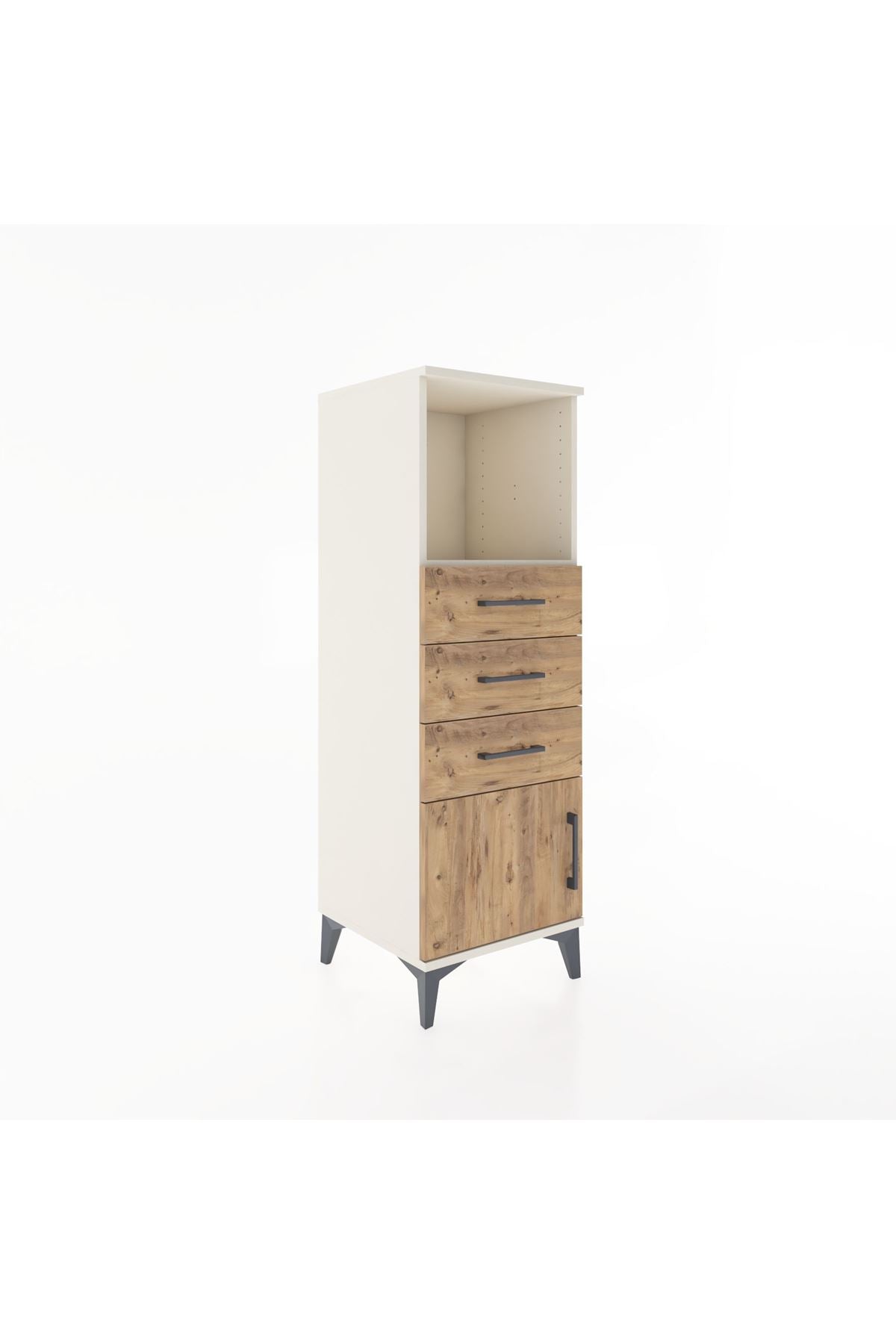 Hyperion Dolap Tek Raflı 3 Çekmeceli Tek Kapaklı 44x44x134 Aytaşı-Çam