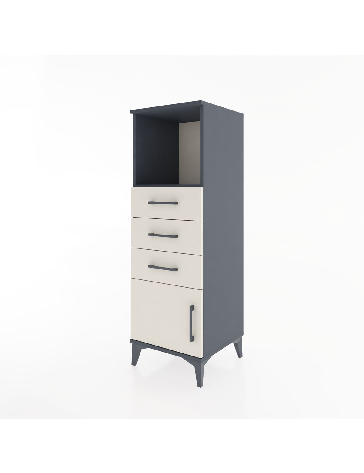 Hyperion Dolap Tek Raflı 3 Çekmeceli Tek Kapaklı 44x44x134 - S49M053V4B
