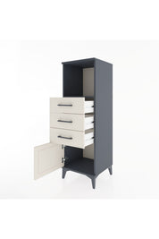 Hyperion Dolap Tek Raflı 3 Çekmeceli Tek Kapaklı 44x44x134 Antrasit-Aytaşı