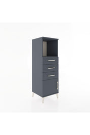 Hyperion Dolap Tek Raflı 3 Çekmeceli Tek Kapaklı 44x44x134 Antrasit-Antrasit
