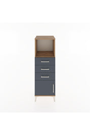 Hyperion Dolap Tek Raflı 3 Çekmeceli Tek Kapaklı 44x44x134 Çam-Antrasit