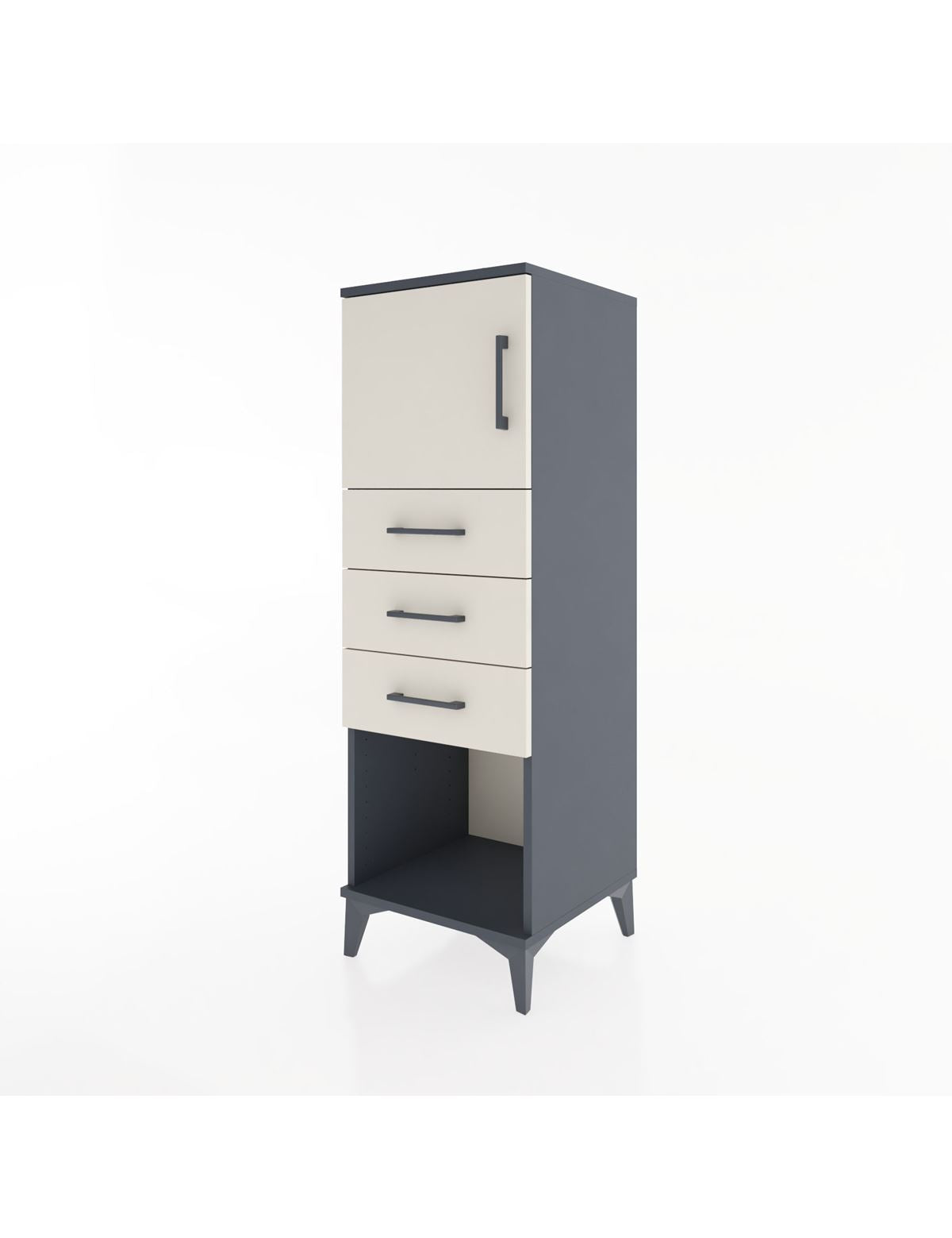 Hyperion Dolap Tek Raflı 3 Çekmeceli Tek Kapaklı 44x44x134 - S49M054V4B