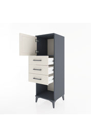 Hyperion Dolap Tek Raflı 3 Çekmeceli Tek Kapaklı 44x44x134 Antrasit-Aytaşı