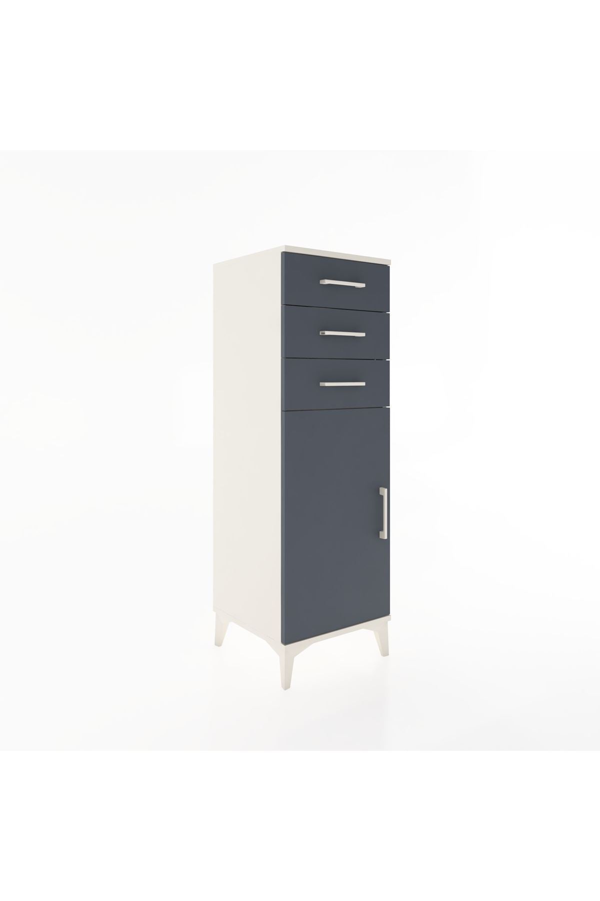 Hyperion Dolap 3 Çekmeceli Tek Kapaklı 44x44x134 Aytaşı-Antrasit