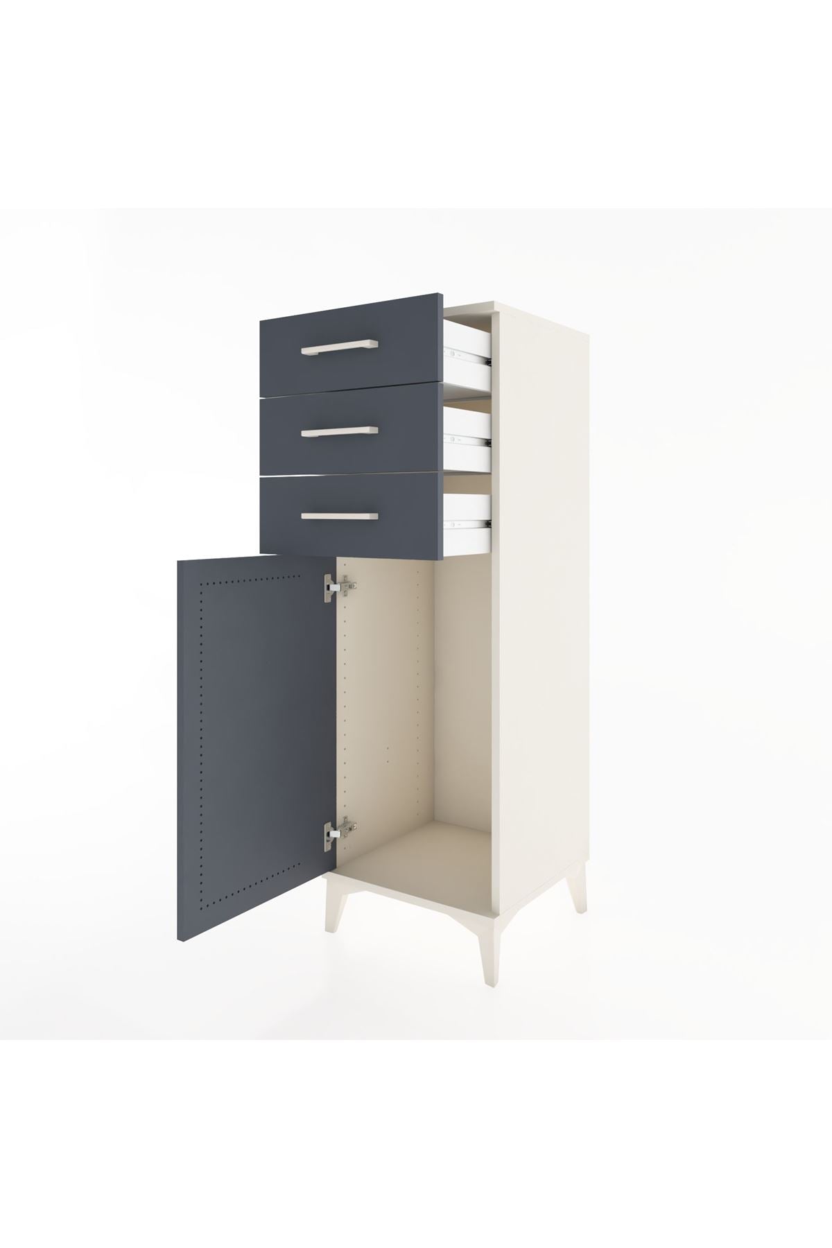 Hyperion Dolap 3 Çekmeceli Tek Kapaklı 44x44x134 Aytaşı-Antrasit