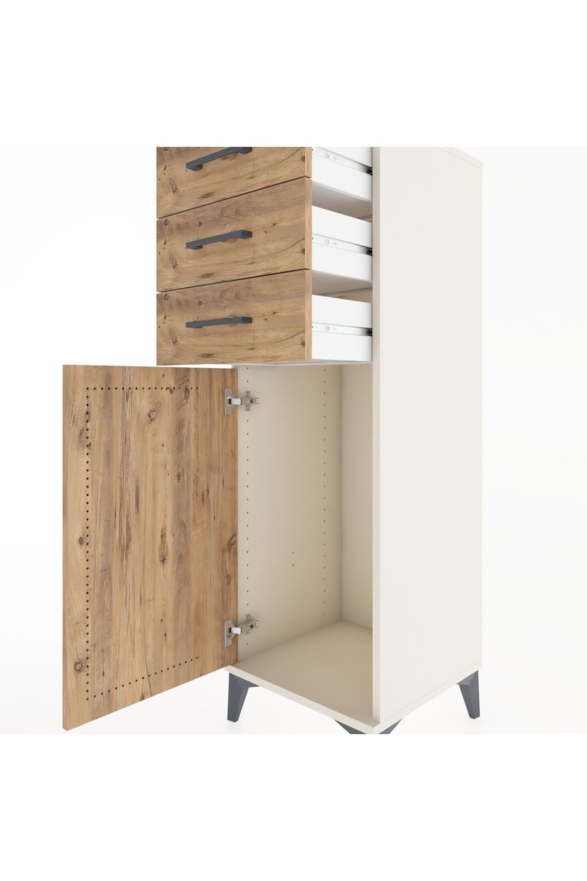 Hyperion Dolap 3 Çekmeceli Tek Kapaklı 44x44x134 Aytaşı-Çam
