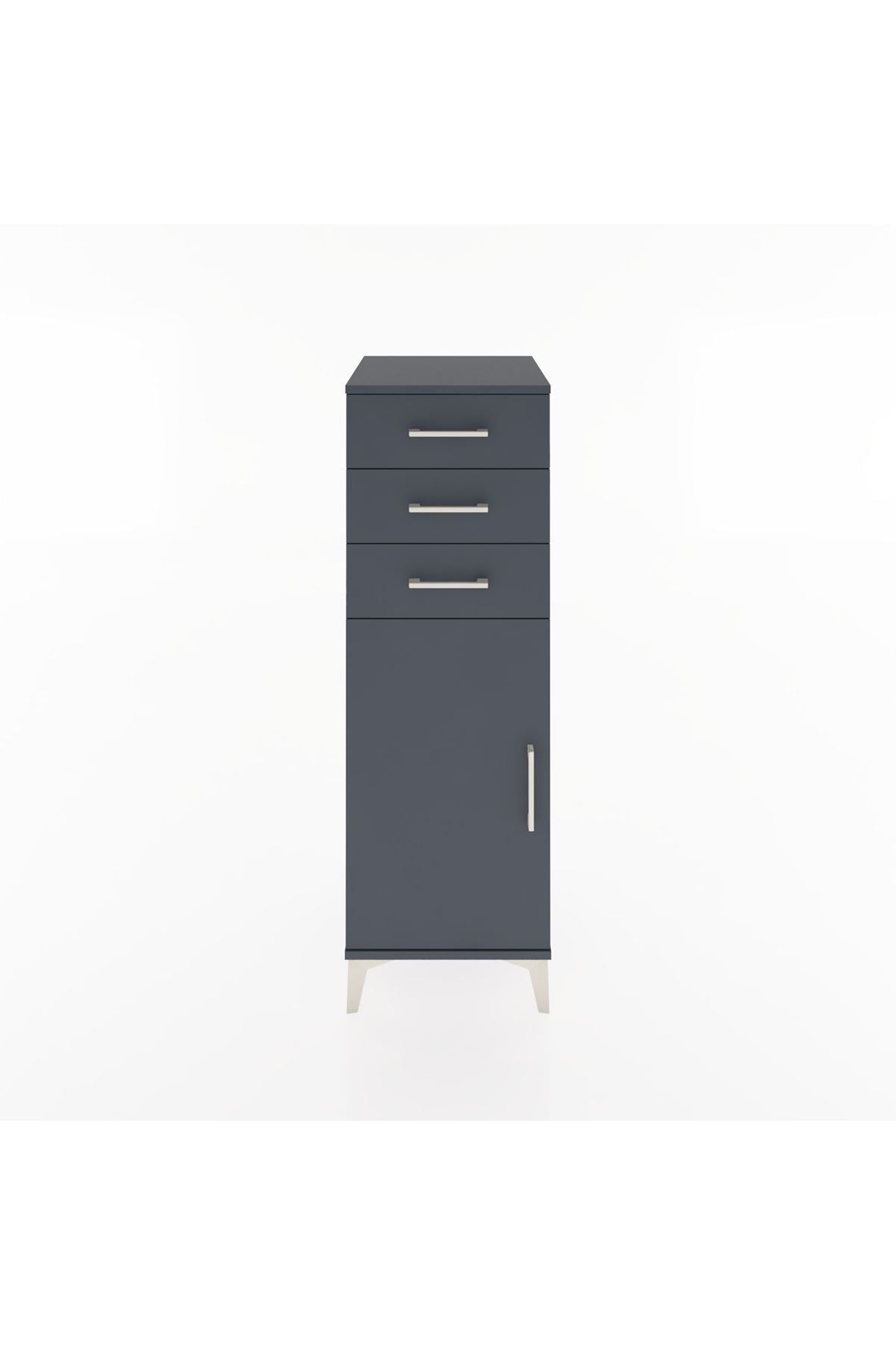 Hyperion Dolap 3 Çekmeceli Tek Kapaklı 44x44x134 Antrasit-Antrasit