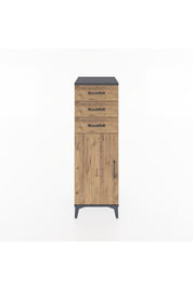 Hyperion Dolap 3 Çekmeceli Tek Kapaklı 44x44x134 Antrasit-Çam