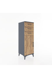 Hyperion Dolap 3 Çekmeceli Tek Kapaklı 44x44x134 Antrasit-Çam