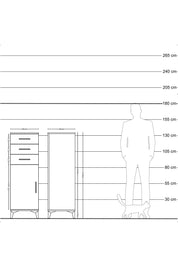 Hyperion Dolap 3 Çekmeceli Tek Kapaklı 44x44x134 Antrasit-Çam