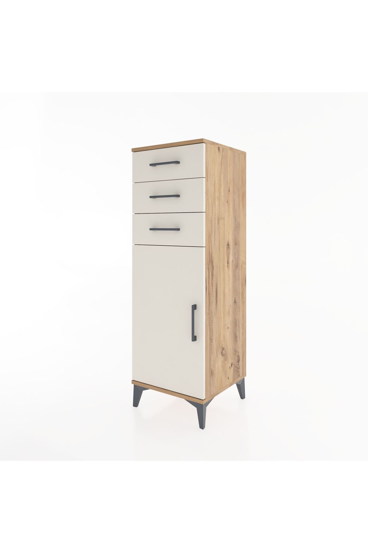 Hyperion Dolap 3 Çekmeceli Tek Kapaklı 44x44x134 Çam-Aytaşı
