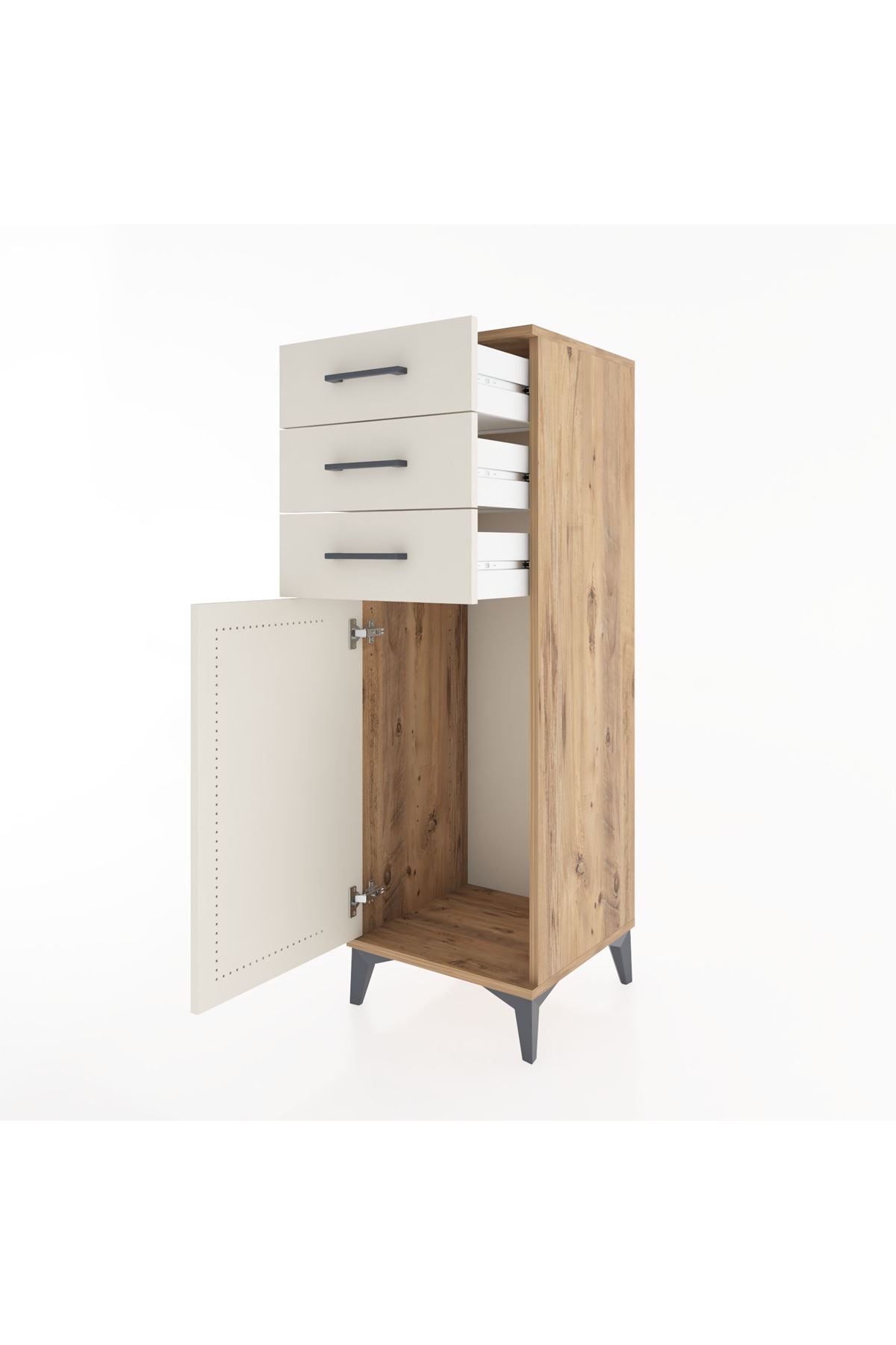 Hyperion Dolap 3 Çekmeceli Tek Kapaklı 44x44x134 Çam-Aytaşı