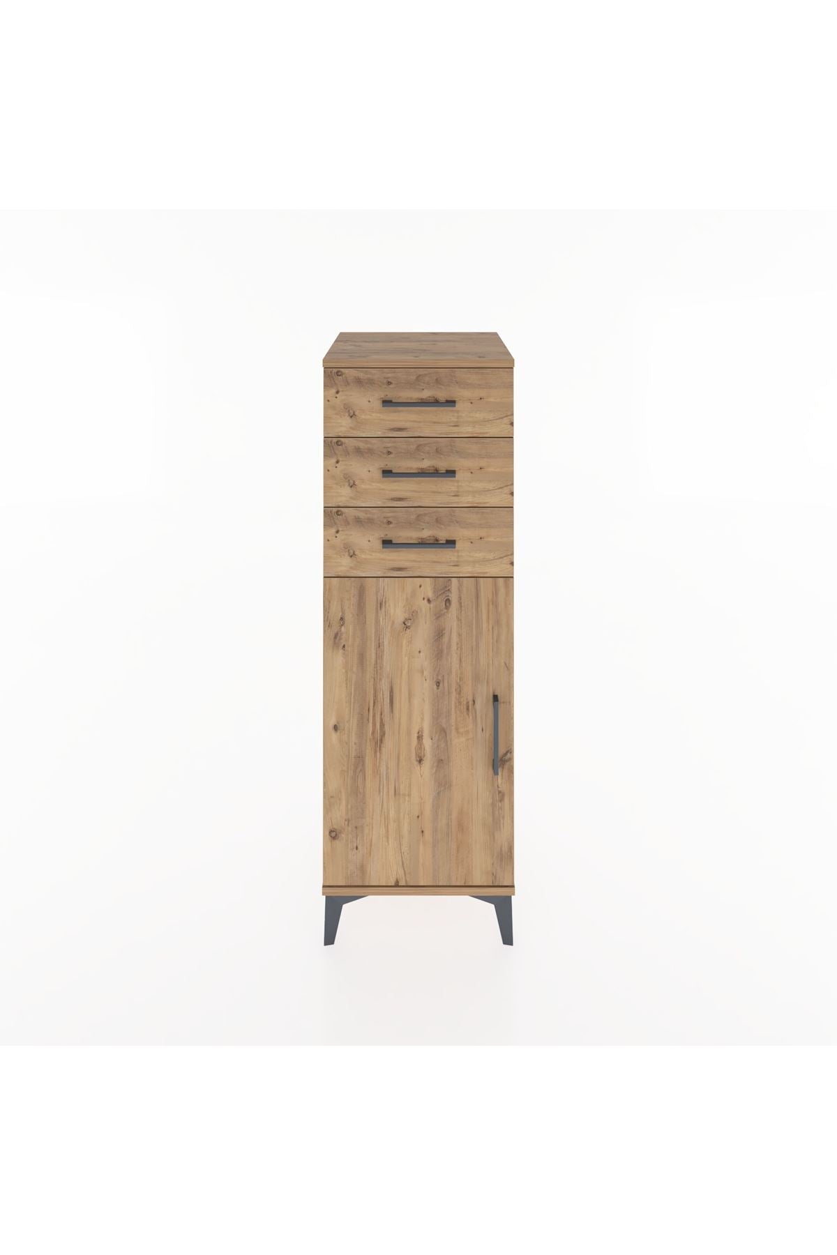 Hyperion Dolap 3 Çekmeceli Tek Kapaklı 44x44x134 Çam-Çam