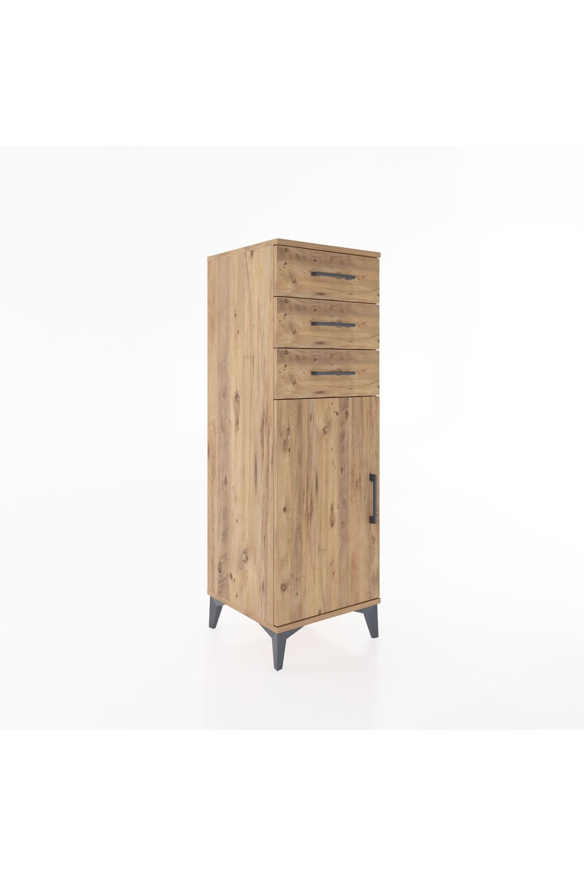 Hyperion Dolap 3 Çekmeceli Tek Kapaklı 44x44x134 Çam-Çam