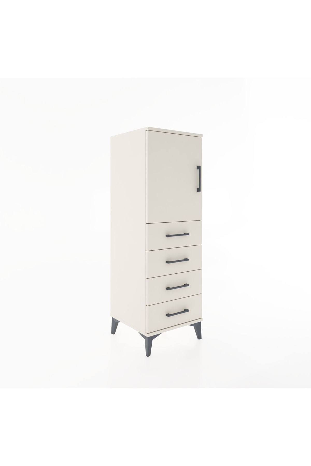 Hyperion Dolap 2 Raflı 4 Çekmeceli Tek Kapaklı 44x44x134 Aytaşı-Aytaşı