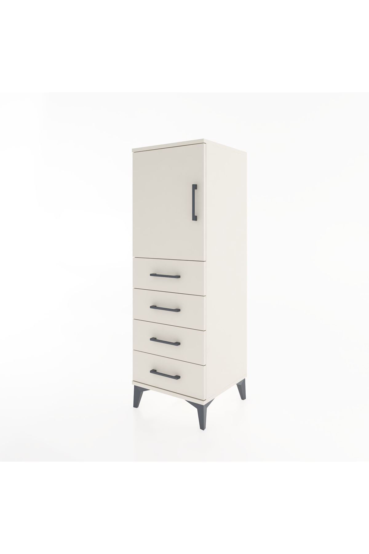 Hyperion Dolap 2 Raflı 4 Çekmeceli Tek Kapaklı 44x44x134 Aytaşı-Aytaşı