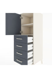 Hyperion Dolap 2 Raflı 4 Çekmeceli Tek Kapaklı 44x44x134 Aytaşı-Antrasit