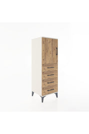 Hyperion Dolap 2 Raflı 4 Çekmeceli Tek Kapaklı 44x44x134 Aytaşı-Çam