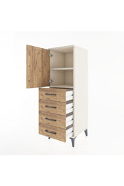 Hyperion Dolap 2 Raflı 4 Çekmeceli Tek Kapaklı 44x44x134 Aytaşı-Çam
