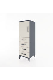 Hyperion Dolap 2 Raflı 4 Çekmeceli Tek Kapaklı 44x44x134 Antrasit-Aytaşı