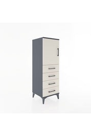 Hyperion Dolap 2 Raflı 4 Çekmeceli Tek Kapaklı 44x44x134 Antrasit-Aytaşı