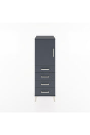 Hyperion Dolap 2 Raflı 4 Çekmeceli Tek Kapaklı 44x44x134 Antrasit-Antrasit