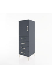 Hyperion Dolap 2 Raflı 4 Çekmeceli Tek Kapaklı 44x44x134 Antrasit-Antrasit