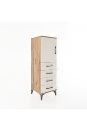 Hyperion Dolap 2 Raflı 4 Çekmeceli Tek Kapaklı 44x44x134 Çam-Aytaşı