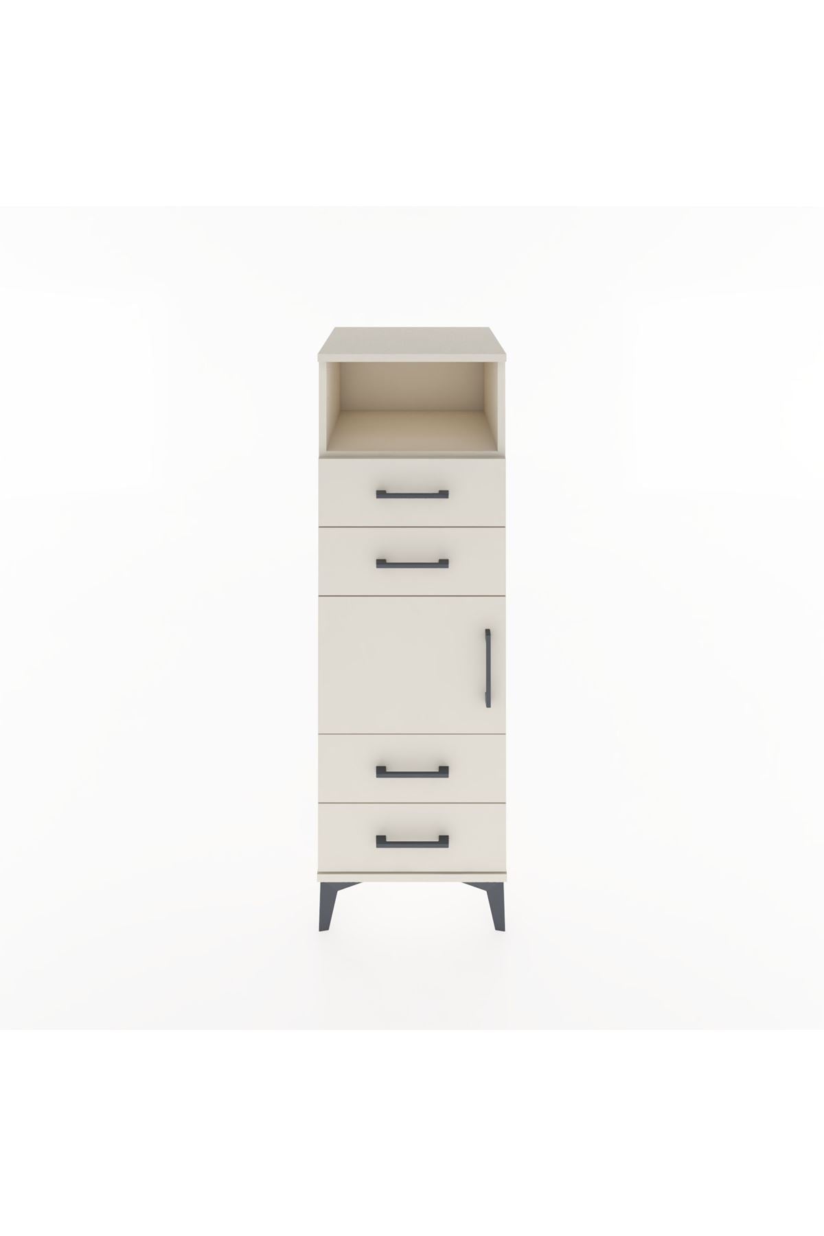 Hyperion Dolap 2 Raflı 4 Çekmeceli Tek Kapaklı 44x44x134 Aytaşı-Aytaşı