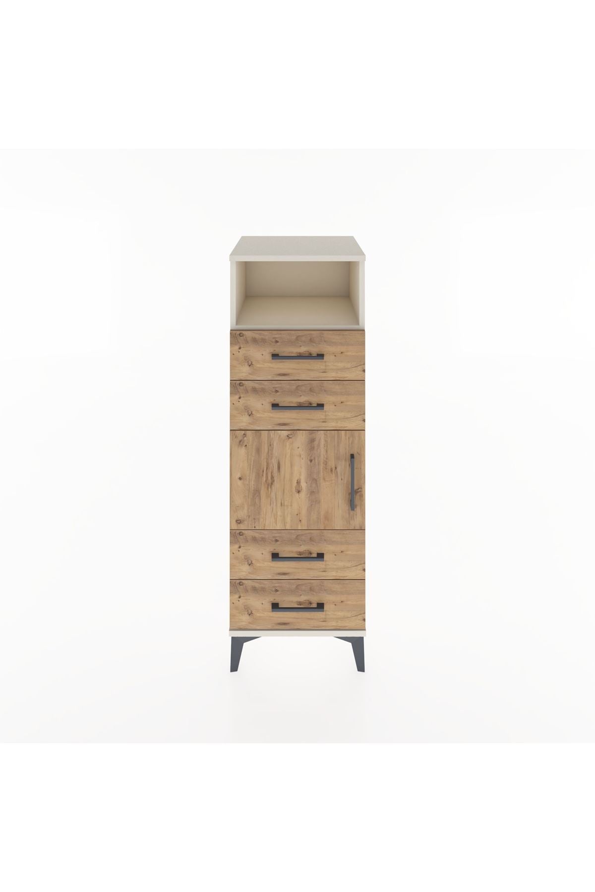 Hyperion Dolap 2 Raflı 4 Çekmeceli Tek Kapaklı 44x44x134 Aytaşı-Çam