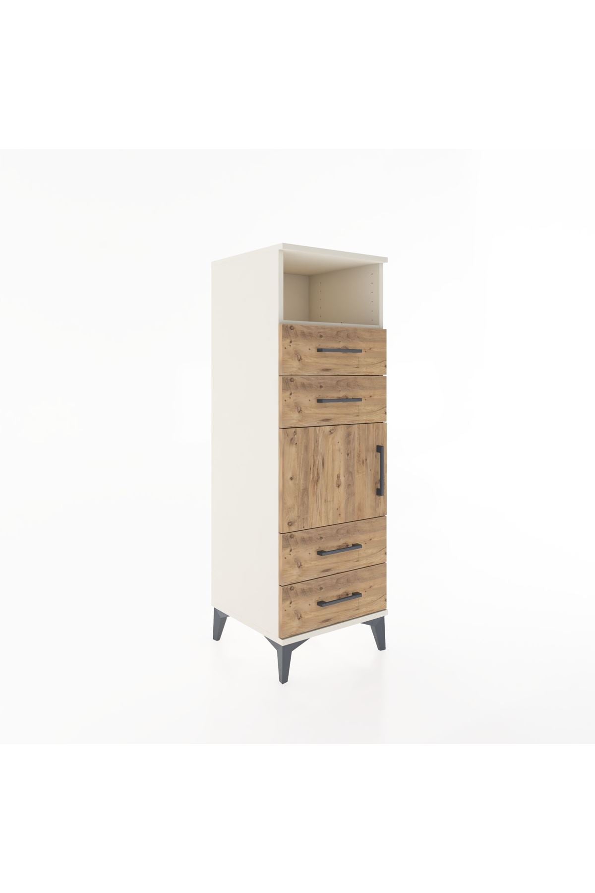 Hyperion Dolap 2 Raflı 4 Çekmeceli Tek Kapaklı 44x44x134 Aytaşı-Çam