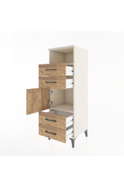 Hyperion Dolap 2 Raflı 4 Çekmeceli Tek Kapaklı 44x44x134 Aytaşı-Çam
