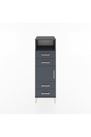 Hyperion Dolap 2 Raflı 4 Çekmeceli Tek Kapaklı 44x44x134 Antrasit-Antrasit